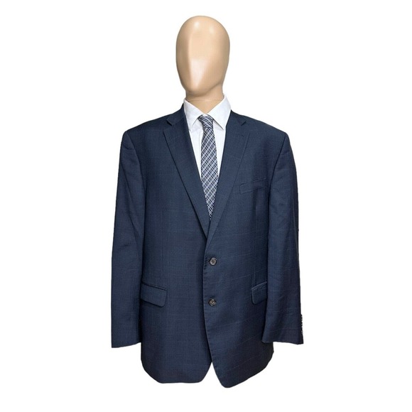 Lauren Ralph Lauren Other - Lauren Ralph Lauren Men's 46R Navy Blue Plaid 100% Wool 2 Button Blazer Jacket